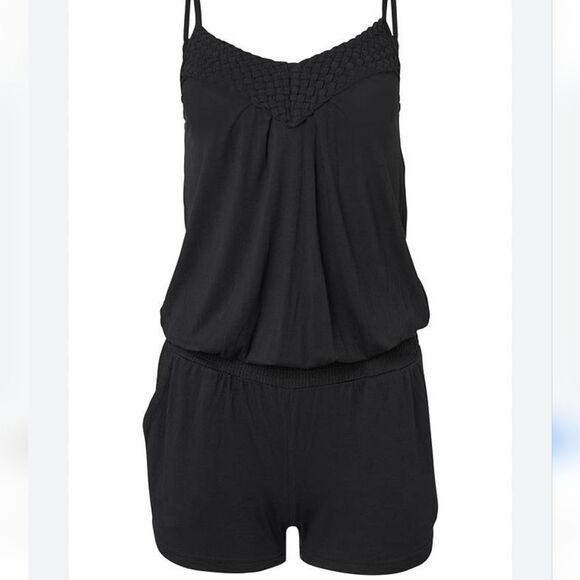 Lascana Venus black casual romper, spaghetti straps, shorts, XS - Picture 1 of 8
